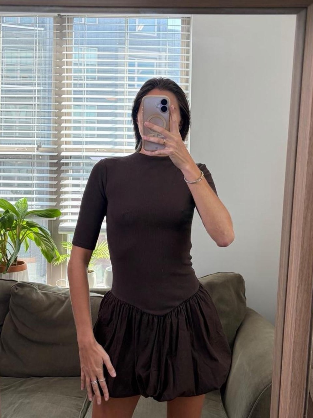 Zara brown mini dress